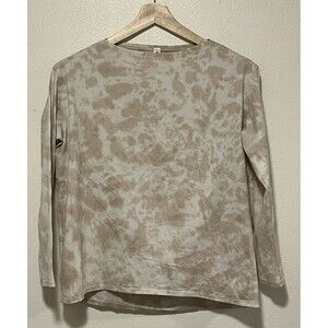 Lululemon Back In Action Shirt Size 4 Tan Cream Tie Dye Athleisure Active Casual